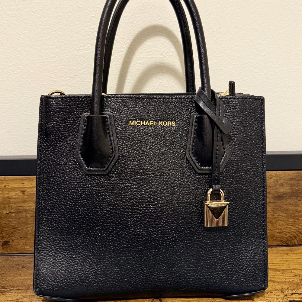 Michael Kors Small Black Leather Top Handle Bag